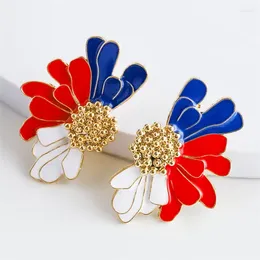 Stud Earrings XIALUOKE Asymmetric White Flowers For Women European American Style Oil Painting Party Holiday Jewellery
