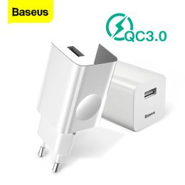 Chargers Baseus 24W Quick Charge 3.0 USB Charger AC Adapter For Wireless Charger Travel Mobile Phone Charger for iPhone 12 Samsung S9 S8