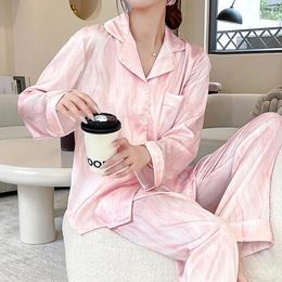 Women's Sleepwear Twinset Female Pajmas Set Print Women Long Sleeve Pijamas Suit Spring Autumn Nightsuits Casual Home Colthes