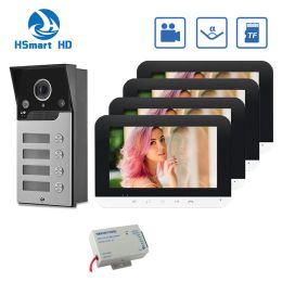 Doorbells 7 inch Monitors 2/3/4 Apartment/Family Video Door Phone Intercom System Wide angle Doorbell Waterproof Camera Access Control