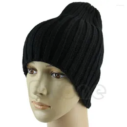 Berets Mens Women Reversible Baggy Oversized Winter Warm Ski Knit Beanie Unisex Hat Cap