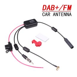 Receivers DAB+FM+Car Stereo Antenna Aerial Splitter Cable Adapter 12V Radio Signal Amplifier Antenna Signal Booster FM/AM Car Accessories