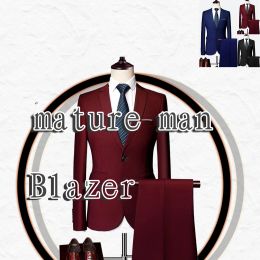 Suits Red Suit Men's Twobutton Slim Fit Plus Fertilizer To Increase Youth Business Professional Formal Wear Wedding For Dinner Blazer