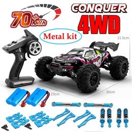 Electric/RC Car 1 16 75KM/H or 50KM/H 4WD RC Car with LED Remote Control Cars High Speed Drift Monster Truck for Kids Vs Wltoys 144001 Toys 240424