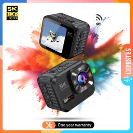 Cameras CERASTES Action Camera 5K 4K60FPS WiFi Antishake Dual Screen 170° Wide Angle 30m Waterproof Sport Camera with Remote Control