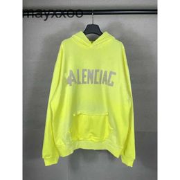 K09O Adhesive Hooded b Balenciigss Casual Printing Hoodies Paris Sleeved Long Family Hoodie Tape Sweater Paper Letter High Unisex Loose Version 8V8E