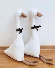 Pillows INS Stuffed White Goose Toy For Baby Kid Animal Baby Accompanying Doll Comfort Toys Children Gift Room Decoration Soft Pillow