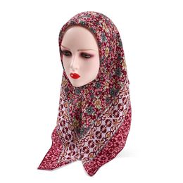 인쇄 면화 무슬림 터번 스카프 여성 이슬람 내부 히잡 캡 헤드웨어 아랍 랩 헤드 스카프 헤어 액세서리 모자 240410