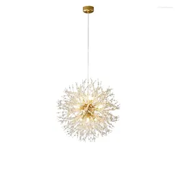 Chandeliers Crystal Dandelion Chandelier Pandent Light Ceiling Suspension Hanging Lamp For Living Dining Room