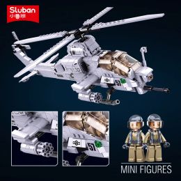 Blocks 482PCS Air Force Aviation AH1Z VIPER Aircraft Plane Helicopter Gunship Building Blocks War Weapon Bricks Brinquedos Boys Toys