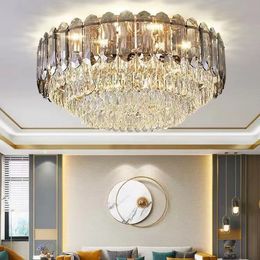 Luxury Living Room Ceiling For Large Modern Crystal Lamp Home Decoration Cristal Lustre Bedroom Gold Light Fixture
