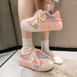 Casual Shoes Women Sneakers 2024 Fashion All-match Platform Sports Style Round Toe Spring Autumn Korean Version Sweet Cute
