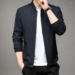 Men's Jackets 2024 Spring Middle Aged Business Casual Baseball Neck Jacket Coat Versatile Dad Top