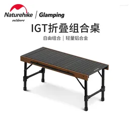 Camp Furniture Naturehike (Square Fold) IGT Outdoor Combination Picnic Table Portable Easy To Disassemble Camping Barbecue Special