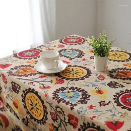 Table Cloth Rural Bohemian Home Linen Folk Wind Sun Flower Tablecloth Big Lace Tea Cover Towel