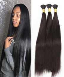 9a Human Hair Bulk No Attachment Brazilian Straight Hair for Braiding 3pcs2750695