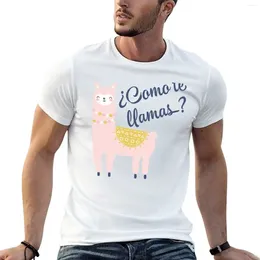 Men's Polos Como Te Llamas? T-shirt Tops Customs Design Your Own Edition Blacks Mens Graphic T-shirts Anime