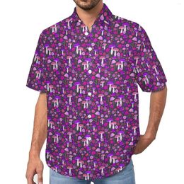 Men's Casual Shirts Summer Mushroom 3D Print Hawaiian Beach Men Women Fashion Streetwear Short Sleeve Shirt Tops Blouse Harajuku Man