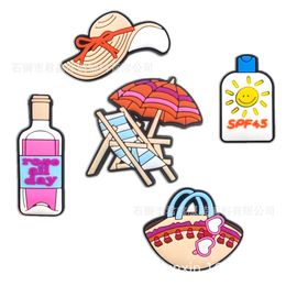 kids summer beach party Anime charms wholesale childhood memories funny gift cartoon charms shoe accessories pvc decoration buckle soft rubber clog charms