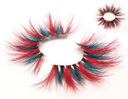 Luxury 25mm 3D Mink Coloured Lashes Bulk Eyelash Vendors Dramatic White Blonde Pink Red Blue Grey Purple Long Eyelashes Private Lab7955609