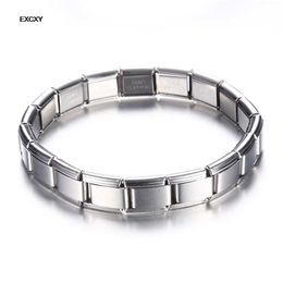 Beaded Excxy New Womens Jewelry 9mm Bredd Itanlian Elastic Charm Armband Fashion Rostfritt stål Bangle 240423