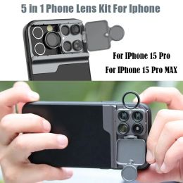 Philtres 5 in 1 Phone Lens Case Kit 20X Super Macro Lens CPL Fisheye Telephoto Lens for iPhone 15 PRO MAX 13 PRO MAX 14 Plus Smartphone