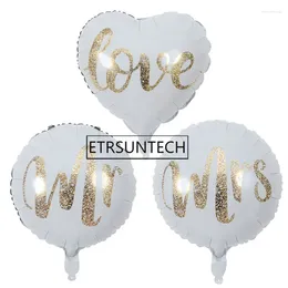 Party Decoration 500pcs 18 Inches Letter Balloons Gold Glitter MR MRS White Foil Wedding Anniversary Bride