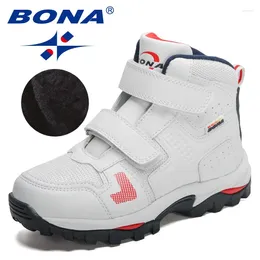 Casual Shoes BONA 2024 Designers Plush Hiking Children Non-slip Boots Teenagers Trekking Kids High Top Sneakers Boys Girls