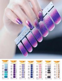 Gradient Colour DIY Nail Wraps Full Cover Nails Sticker Art Decorations Manicure Adhesive Polish Nails Light Colour Easy Move6043228