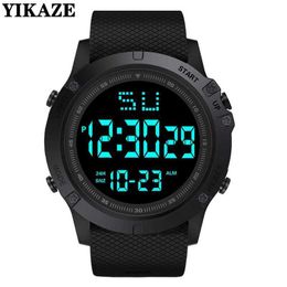 Wristwatches Men Sport Watch Multifunction Military Sports Watch Waterproof Luminous LED Digital Kids Watch Big Dial Student Electronic Watch 240423