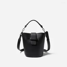 Waist Bags Small Genuine Leather Bucket Shoulder Bag For Women Messenger Fashion Casual Travel Mini Purse And Handbags Sac Femme