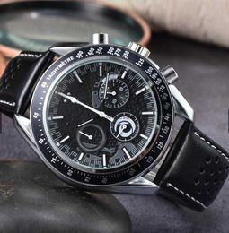 2024 European Product Mens Six Needle Timing Multi functional Belt Watch