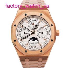 AP Diving Wristwatch Mens Royal Oak Series 26574OR 18K Rose Gold White Plate Business Leisure Automatic Mechanical Watch Eternal Calendar Watch