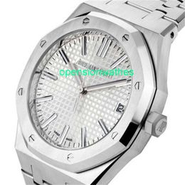 AP Luxury Watches Men's Automatic Watch Audemar Pigue Royal Oak Watch 41mm Silver Index Hour Mark Dial FNA1
