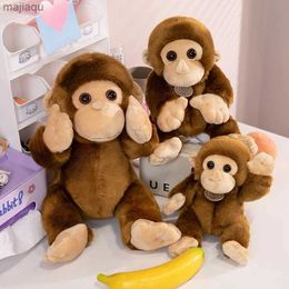 Plush Dolls 17/23/30cm High Lifelike Dark Brown Monkey Plush Toys Soft Cute Small Monkeys Stuffed Animals Toys Gifts For KidsL2404