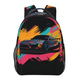 Backpack Classic Sports Car Youth Simplified Form Graffiti Pattern Backpacks Pretty School Bags Cycling High Quality Rucksack