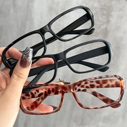 Sunglasses Vintage Little Black Square Frame Glasses Y2K Leopard Print Sweet Cool Spicy Girl Premium Feel Cosplay Pography Eyeglasses