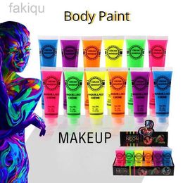 Body Paint 1pc Body Painting New Colourful Makeup Face Halloween Environmental Intense Neon Face Beauty Body Paint Dance Party Festival Rave d240424