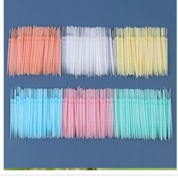 100 PCS Double-Headed Oral Care Brush Pick Interdental Brush Teeth Sticks Oral Cleaning Plastic Floss Toothpick