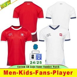 2024 Switzerland Euro Cup Soccer Jerseys SWISS National Team EEDI AKANJI ZAKARIA SOW RIEDER EMBOLO SHAQIRI Home Away Football Shirts