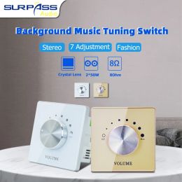 Equipment Power Amplifier Volume Tuning Switch Controller Wall Panel Audio Switch Converter Tone Board 7 Grade Control Knob for Home Music