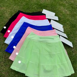 LU-L2426 Kids And Adult Pleated Skirt Tennis Skirt Girls Gym Clothes Sports Skirts Female Running Fitness Dance Yoga Skirts Quick-Drying