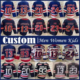 Kob Mika Zibanejad Artemi Panarin New York Hockey Jersey Custom Patrick Kane Vladimir Tarasenko Igor Shesterkin Chris Kreider Adam Fox Kaap