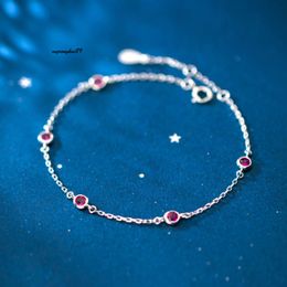 sailormoon sister bracelet designer Aloqi S Sier Bracelet Women's Korean Style Fashion Diamond Chain Simple and Elegant Handicraft S3650