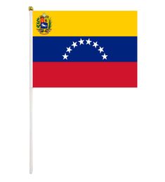 Venezuela Handheld Flag 14x21 cm Polyester Mini Hand Waving Flags With Plastic Flagpoles For Festival Events Celebration5778238