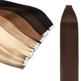 Weft Tape in Extensions Hair 26 Inches Tape in Hair Extensions 100% Human Hair Natural Black Tape Hair Extensions Straight Remy Hair