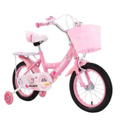 Bicycle Children's Bicycle With Auxiliary Wheels With Basket High Carbon Steel Frame 12/14/16/18/20 Inch Bike For 2 To 10 Years Old Kids