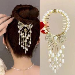 Hair Clips Women Fashion Gifts Flower Hairpin Female Bow Creative Bell Tassel Claw Girl Elegant Crystal Buckle Accessories