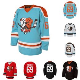 Jam in Stock 69 Shoresy Sudbery Blueberry Letterkenny Hockey Jersey Red Black Blue