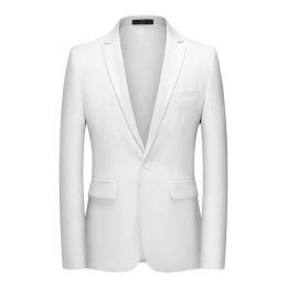 Jackets 6XL 12 Colour Men Slim Fit Office Blazer Jacket Fashion Solid Mens Suit Jacket Wedding Dress Coat Casual Business Male Suit Coat